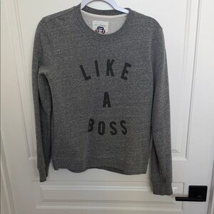 Sol Angeles Grey 'Like A Boss' Crewneck Sweatshirt